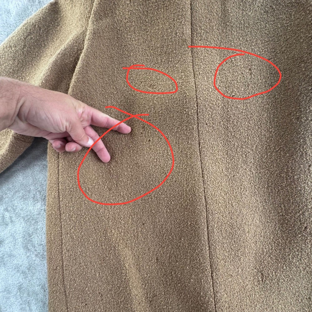 Vintage 1950s-60s Women's Boucle‎ Coat Genuine Mink Fur Collar Tan Mod Overcoat - Picture 14 of 16